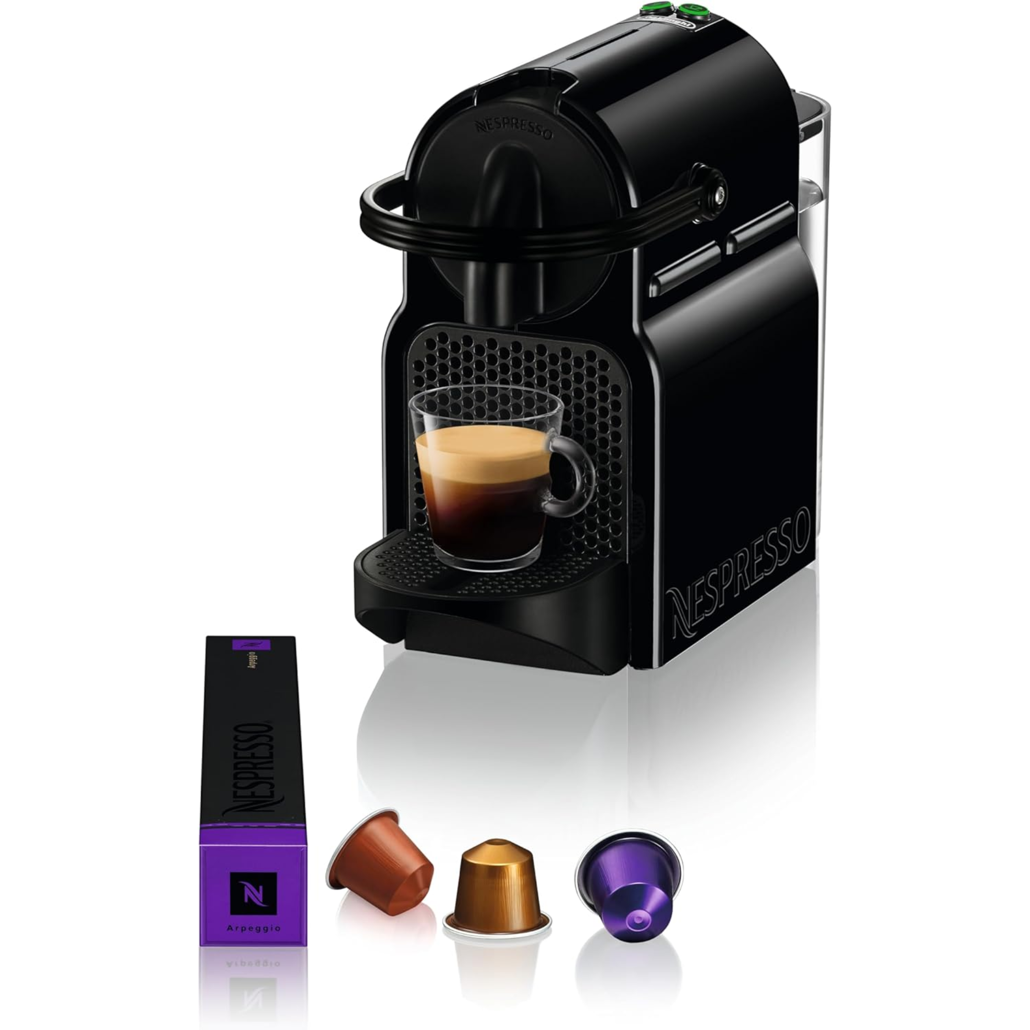 Machine à Café à Capsules Nespresso Inissia EN80.B, 19 Bars, 1260W, Design Compact, Arrêt Automatique, Noire (Sans Marque)