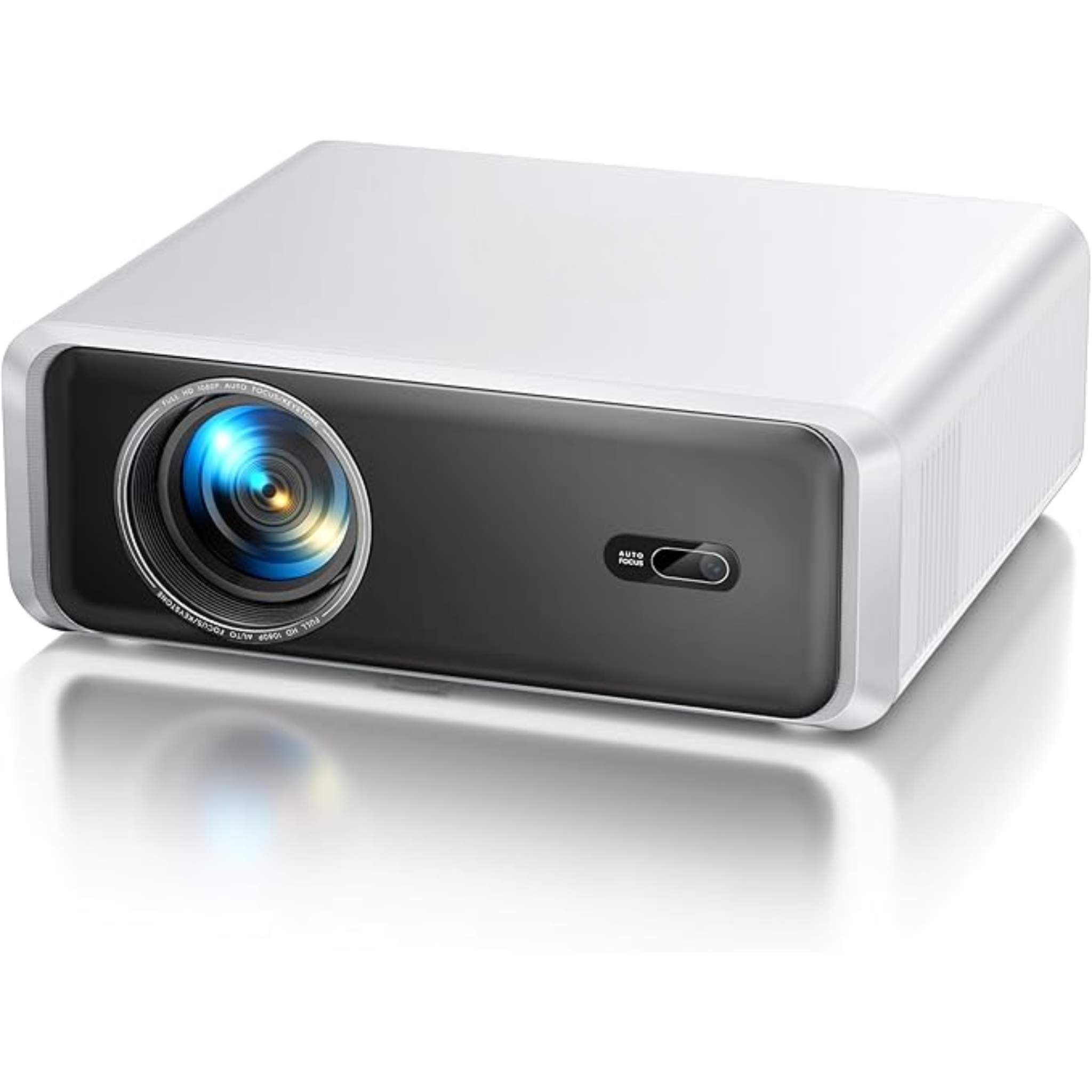 Projecteur Intelligent Wi-Fi 6 & Bluetooth, Autofocus Full HD 1080p Natif, Correction Keystone, Projecteur Cinéma Portable avec Haut-Parleurs Intégrés – Câble HDMI Inclus