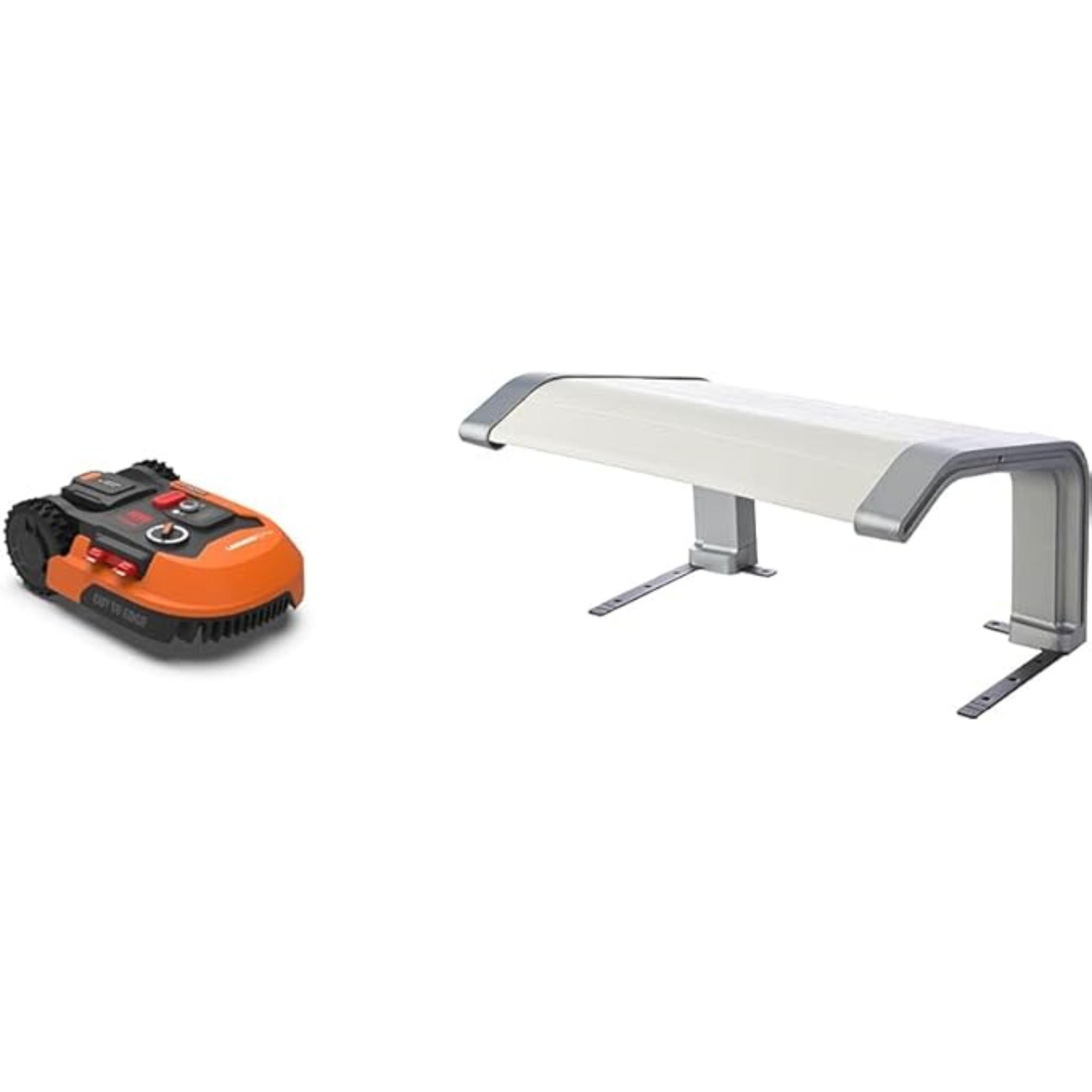 Robot Tondeuse Landroid WR167E Sans Fil (700 m²) + Abri Garage Blanc – Connecté WiFi/Bluetooth, Coupe Bordures, Automatique, Protection Soleil/Pluie (Sans Marque)