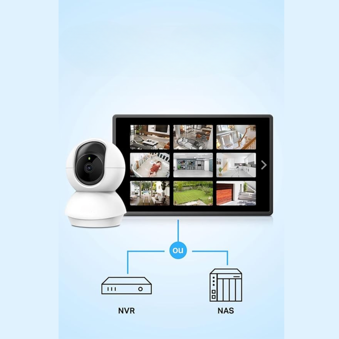 C200 Pack de 2 Caméras de Surveillance Wi-Fi Intérieures – 1080P, Pan/Tilt 360°, Détection de Personnes, Audio Bidirectionnel, Vision Nocturne, Compatible Alexa & Google (Sans Marque)