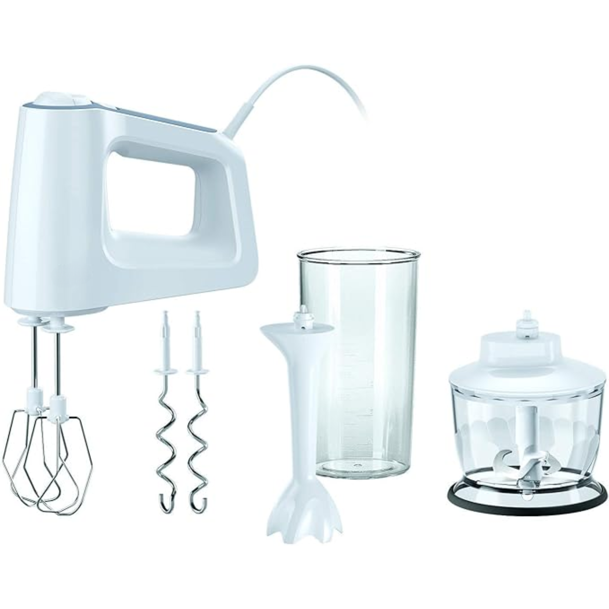 Braun HM3135 MultiMix 3 – Mixeur à Main 500W, 5 Vitesses, Fouet et Pétrin Amovibles, Mini Hachoir 500ml, Bol Gradué 600ml, Socle Mixeur, Blanc (Sans Marque)
