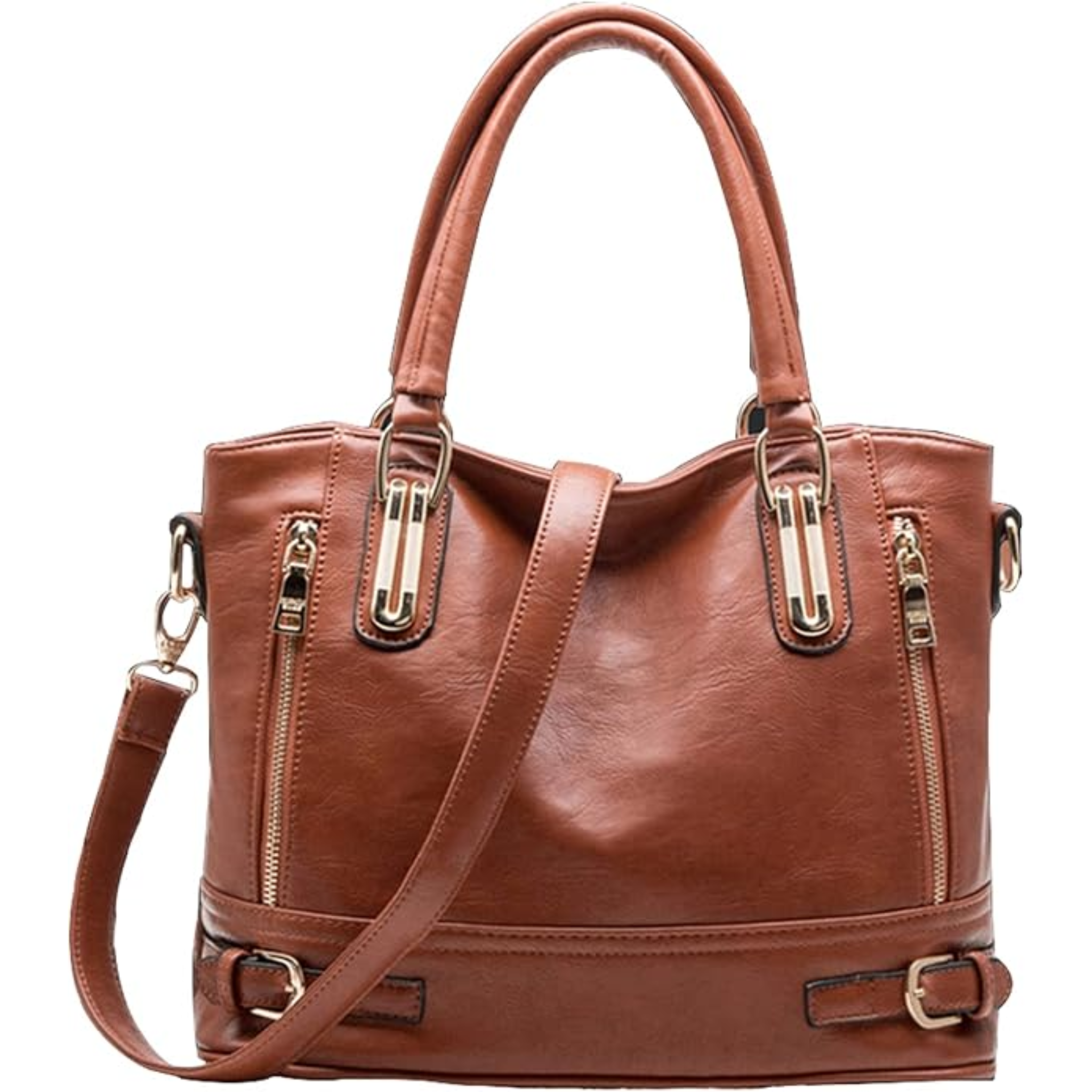 Sac à Épaule en Cuir pour Femme – Sac PU Doux Multi-Poches avec Bandoulière Réglable, Léger et Élégant