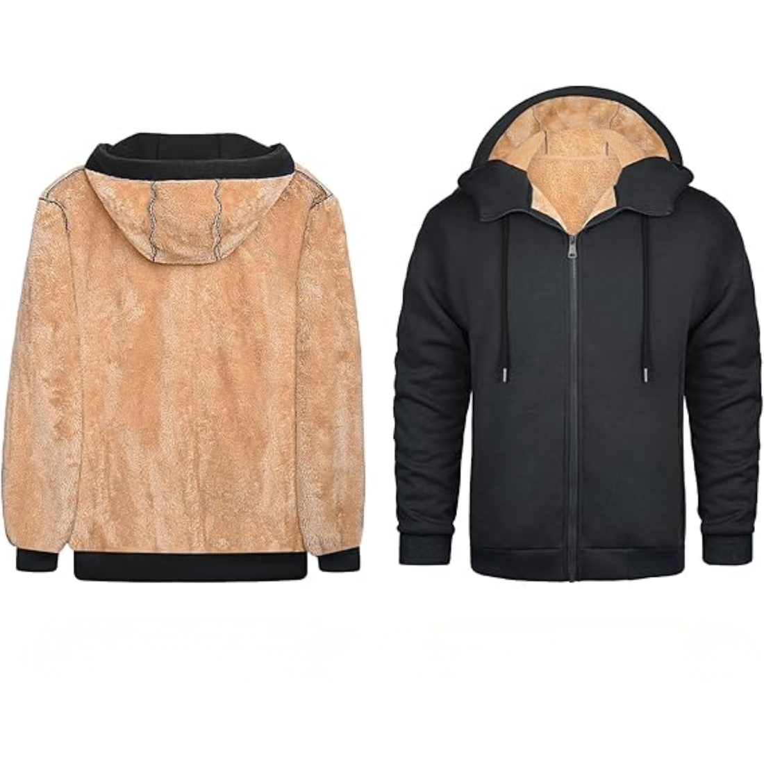 Sweat à Capuche Homme – Veste Thermique Épaisse avec Zip, Décontractée & Sportive