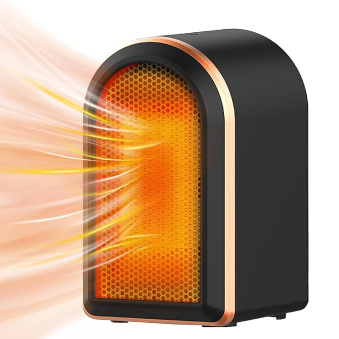 Électrique Portable ML-9001 – Chauffage Céramique PTC, Modes 1200 W/800 W, Sécurité Anti-Basculement, Faible Consommation, Silencieux 35 dB, Thermostat Réglable, Noir (Sans Marque)