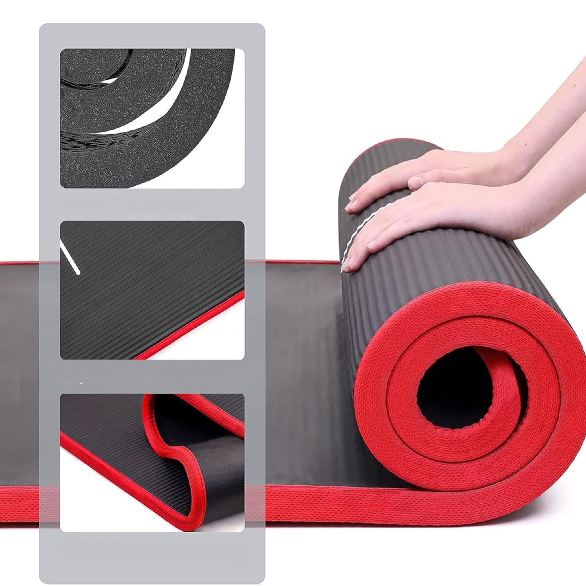 Tapis de Yoga Épais 10 mm / 15 mm – Tapis Antidérapant pour Yoga, Pilates, Gym, Sports, Camping