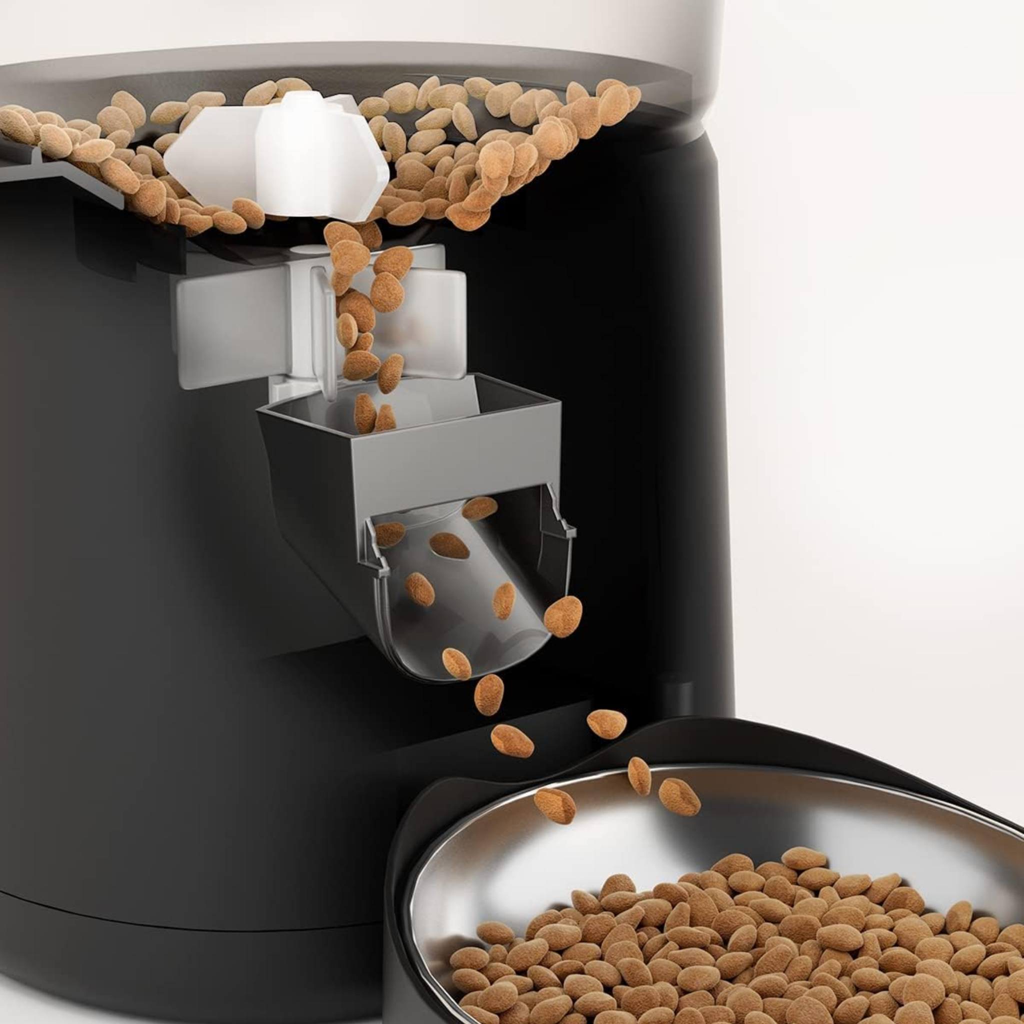 Distributeur Automatique de Nourriture pour Chat et Chien – 4L, Contrôle via Application Wi-Fi, Enregistrement Vocal 10s, 1 à 10 Repas par Jour – Noir