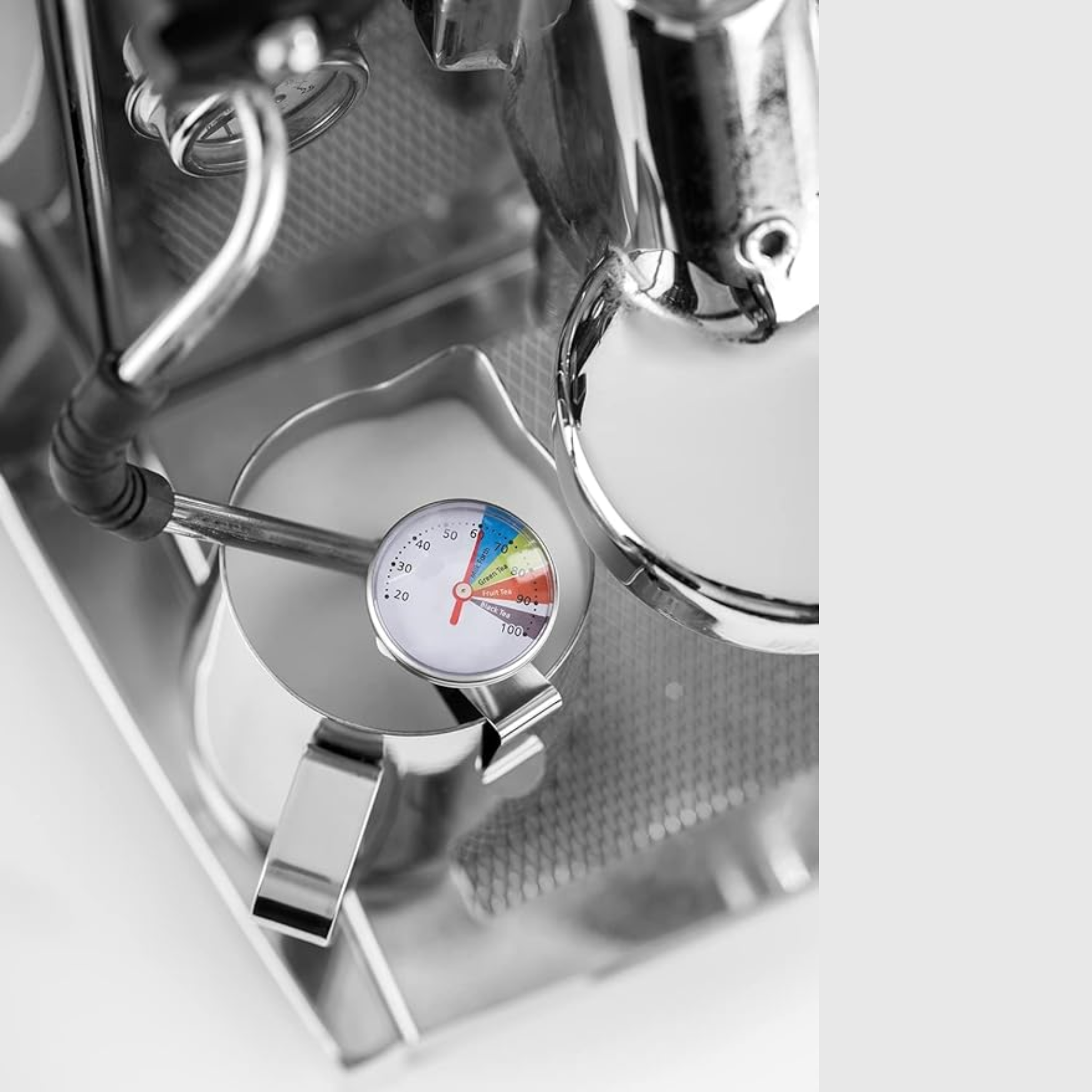 Ensemble Pichet à Lait Barista 2 Pièces 0,8 L Acier Inoxydable Noir avec Thermomètre et Clip 13,5 cm (Sans Marque)