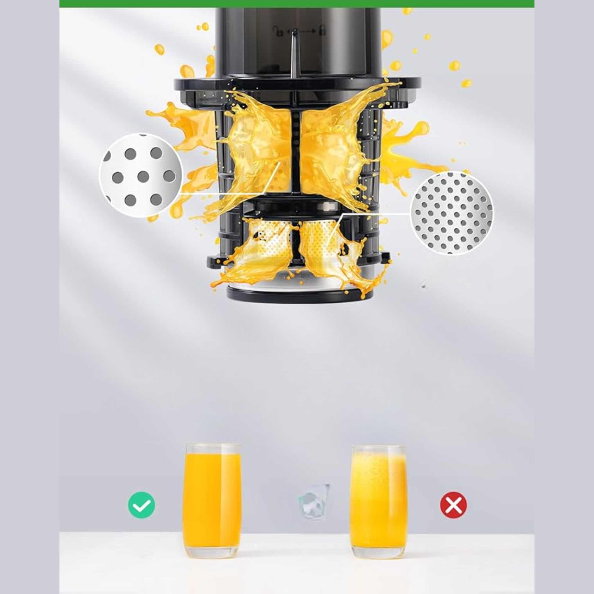 Presse-Agrumes et Légumes 89mm – Extracteur à Froid Puissant, Filtre Double, Rendement Élevé, Plastique Sans BPA, Brosse Incluse (Sans Marque)